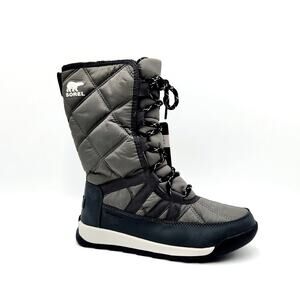 Sorel Women's Quarry Grey Waterproof Quilted Whitney Lace Winter Boots Size US 5